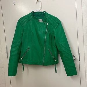 Vero Moda emerald green leather jacket. Size XL. In great condition.